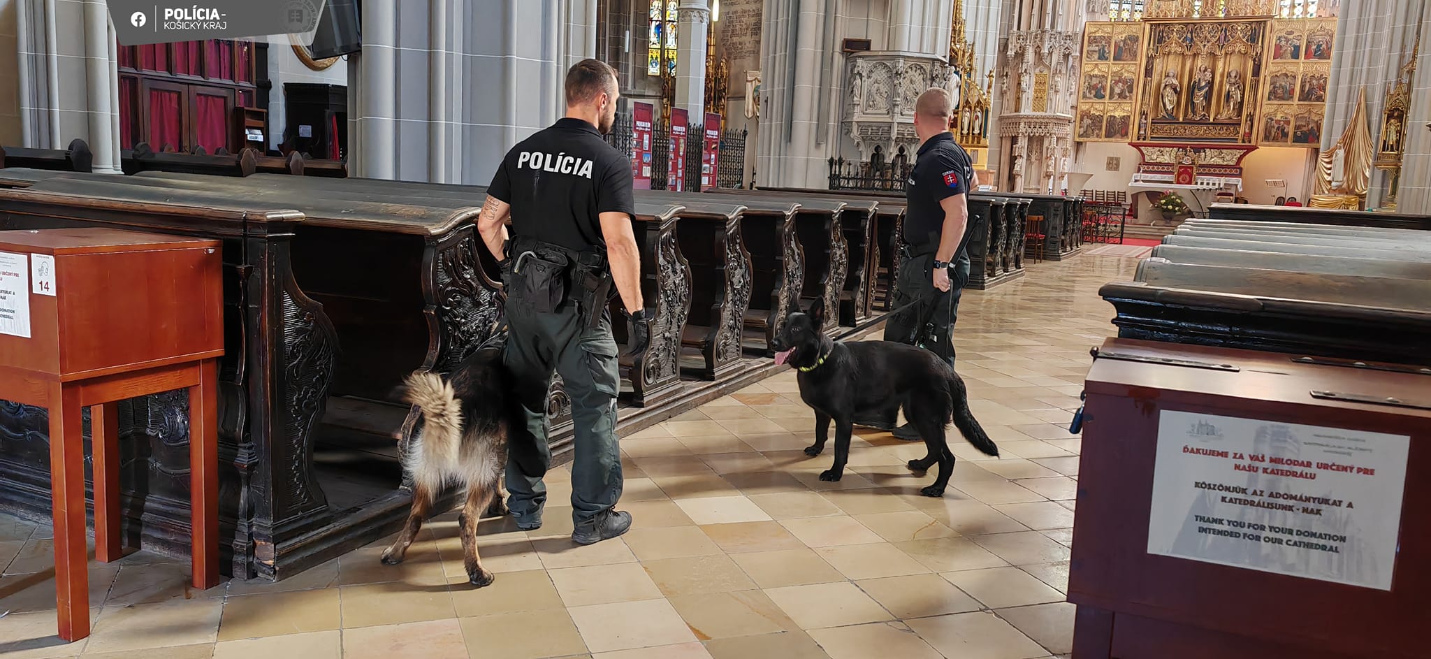 Átkutatta a templomokat a kassai rendőrség, bombát nem találtak